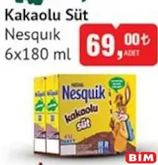 NESQUİK KAKAOLU SÜT 6X180 ML